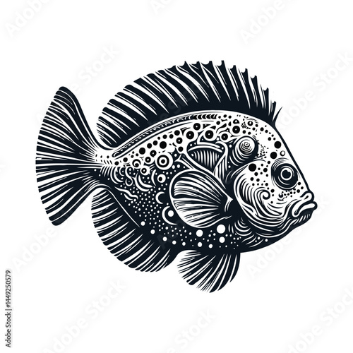 Fish vector on white background 