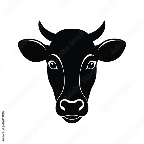 Cow Head Silhouette Front Facing