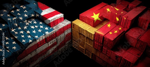 Obraz na płótnie America versus Vietnam. Import export manufacture. Politic diplomacy agreement. Generative AI technology.
w salonie