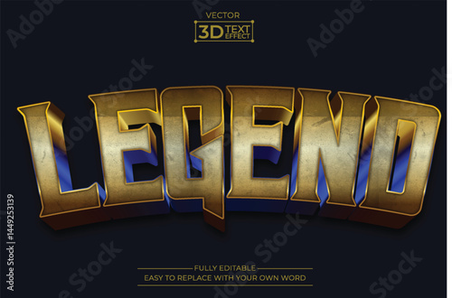 Legend editable 3D Text effect