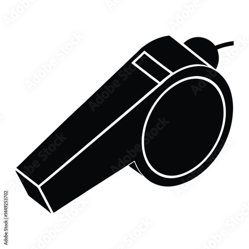 Whistle silhouette vector illustration on white background