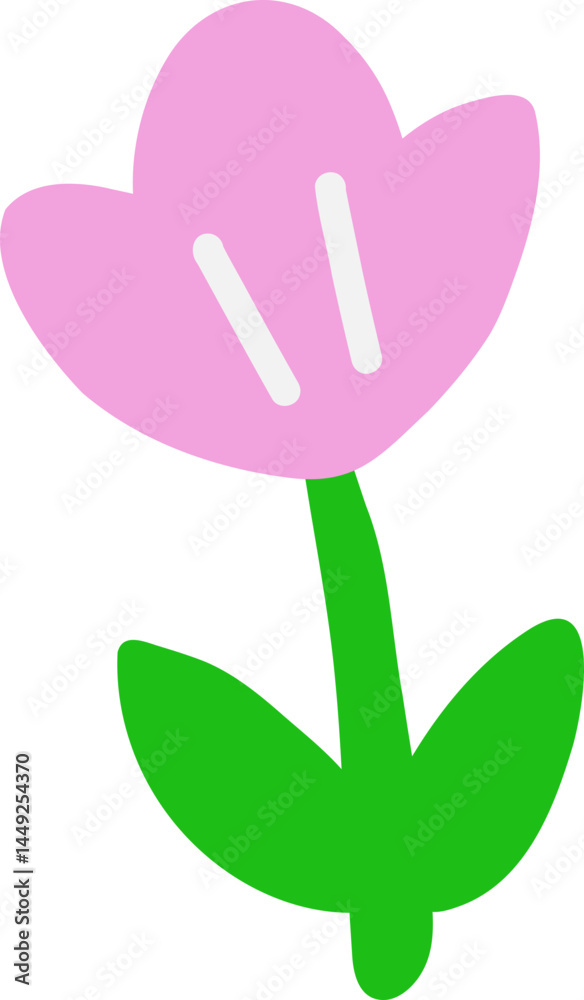 Obraz premium Simple Pink flower vector illustration editable