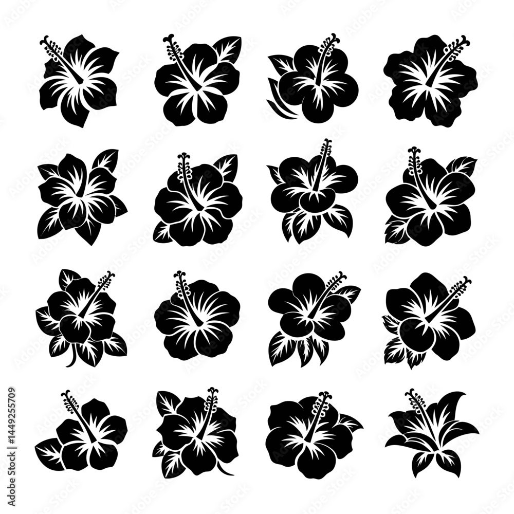 Fototapeta premium Black and white floral and butterfly seamless pattern design for decoration and art
