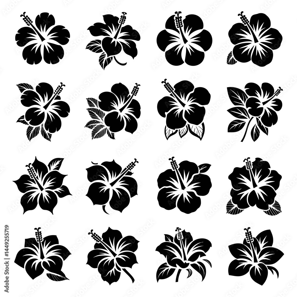 Fototapeta premium Black and white floral and butterfly seamless pattern design for decoration and art