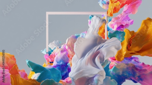 Abstract Colorful Fluids with Geometric Frame