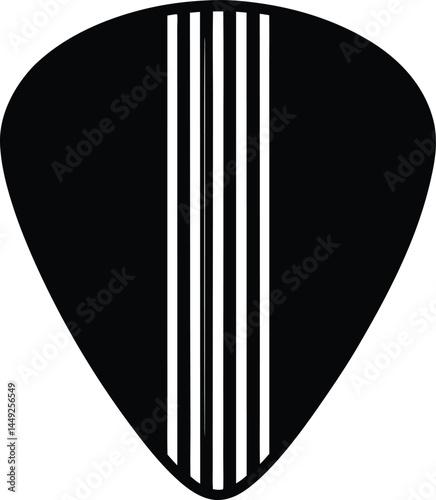 vector guitar pick with strings on white 