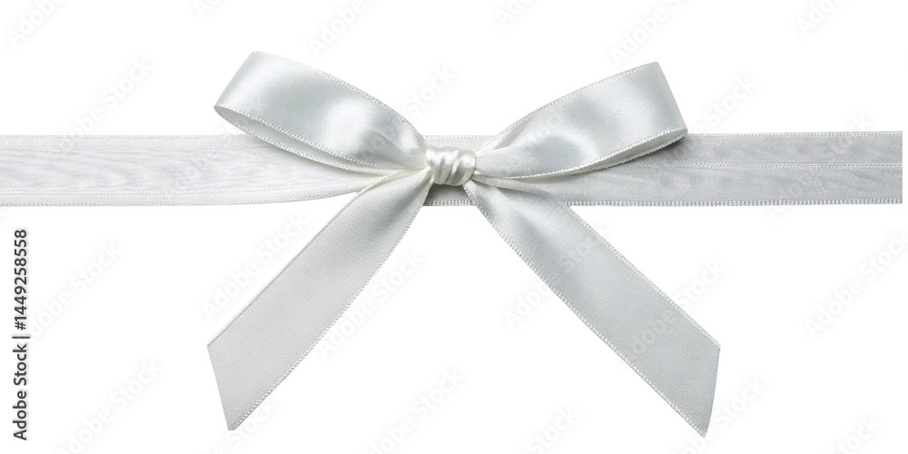 Minimal White Ribbon Bow Isolated on Transparent Background for Elegant Occasions Minimal White Ribbon Bow Isolated on Transparent Background for Elegant Occasions