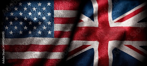Obraz na płótnie America and UK relation. Import export trading market. Politic diplomacy agreement. Generative AI technology. w salonie