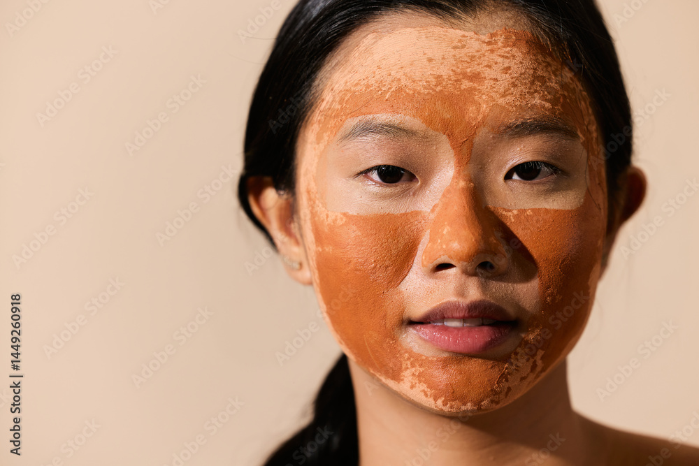 Clay Mask Drying on Face – Close-Up Portrait Clay Mask Drying on Face – Close-Up Portrait