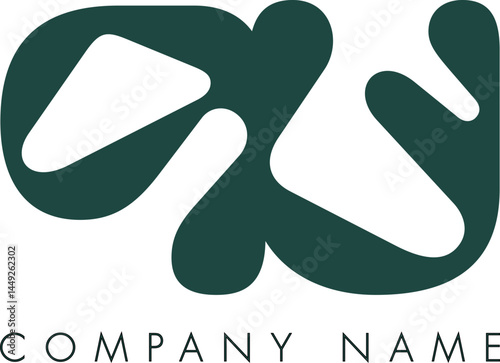 Creative Abstract Initial Letter PU Logo Design