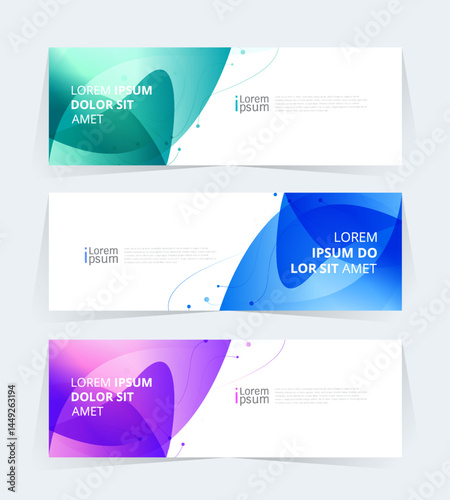 Geometric banner design with Vector presentation template.