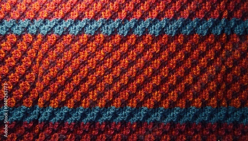 Intricate woven textile with repeating geometric design , muted, vibrant, surface