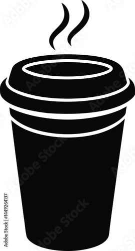 vector to go coffee cup with steam on white 