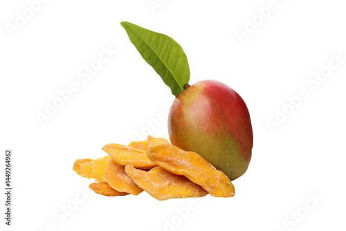 Obraz na płótnie PNG,Fresh and dried mangoes, isolated on white background w salonie