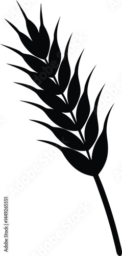 wheat stalk silhouette vector on white background .eps