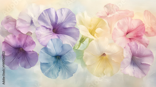 Wallpaper Mural Beautiful colorful floral watercolor painting in various colors, with soft brush strokes and blurred background. Abstract floral background. Torontodigital.ca