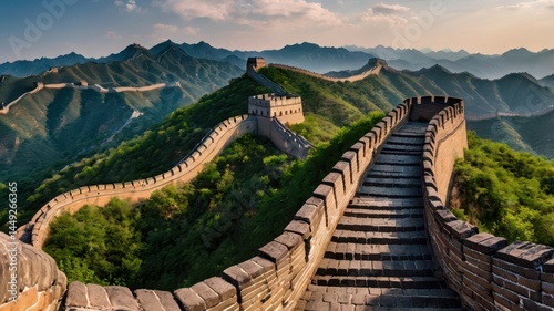 Obraz na płótnie A panoramic shot of the Great Wall w salonie