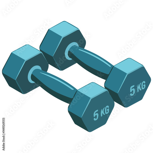 Cartoon dumbbells for weight training isolated vector illustration on white background