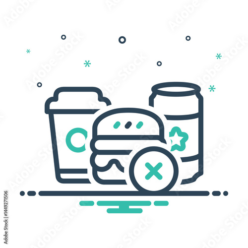 Mix icon for avoid junk food