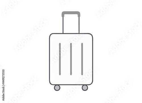 Travel Suitcase with Rounded Corners and Vertical Stripe Design – Modern Rolling Luggage Icon for Tourism and Packing Themes
