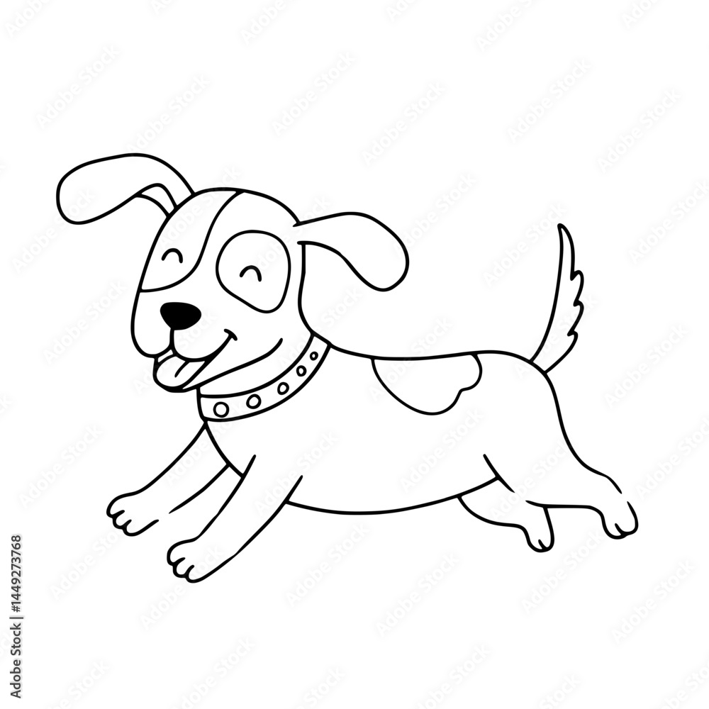 Obraz premium line doodle art of dog