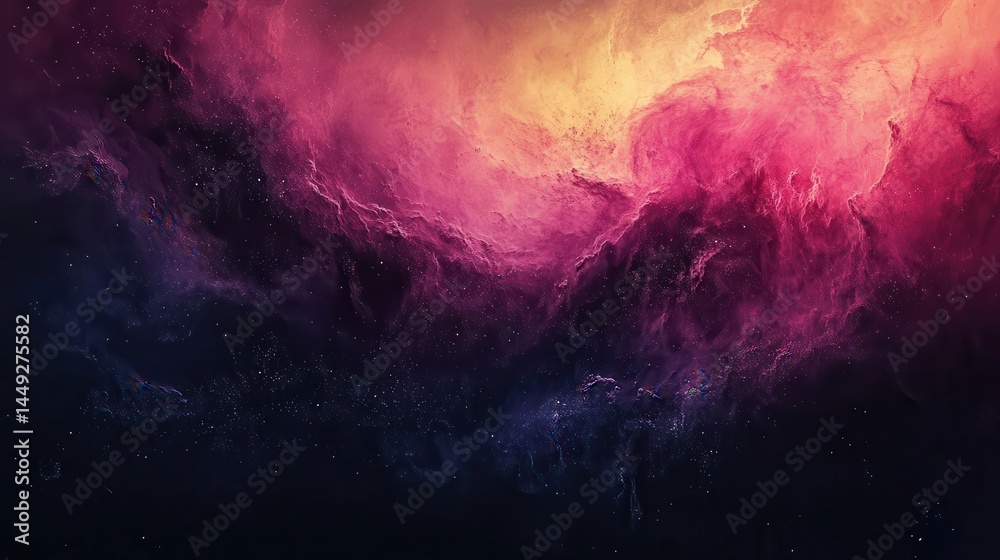 Fototapeta premium Abstract cosmic nebula, swirling colors of pink, orange, and dark hues