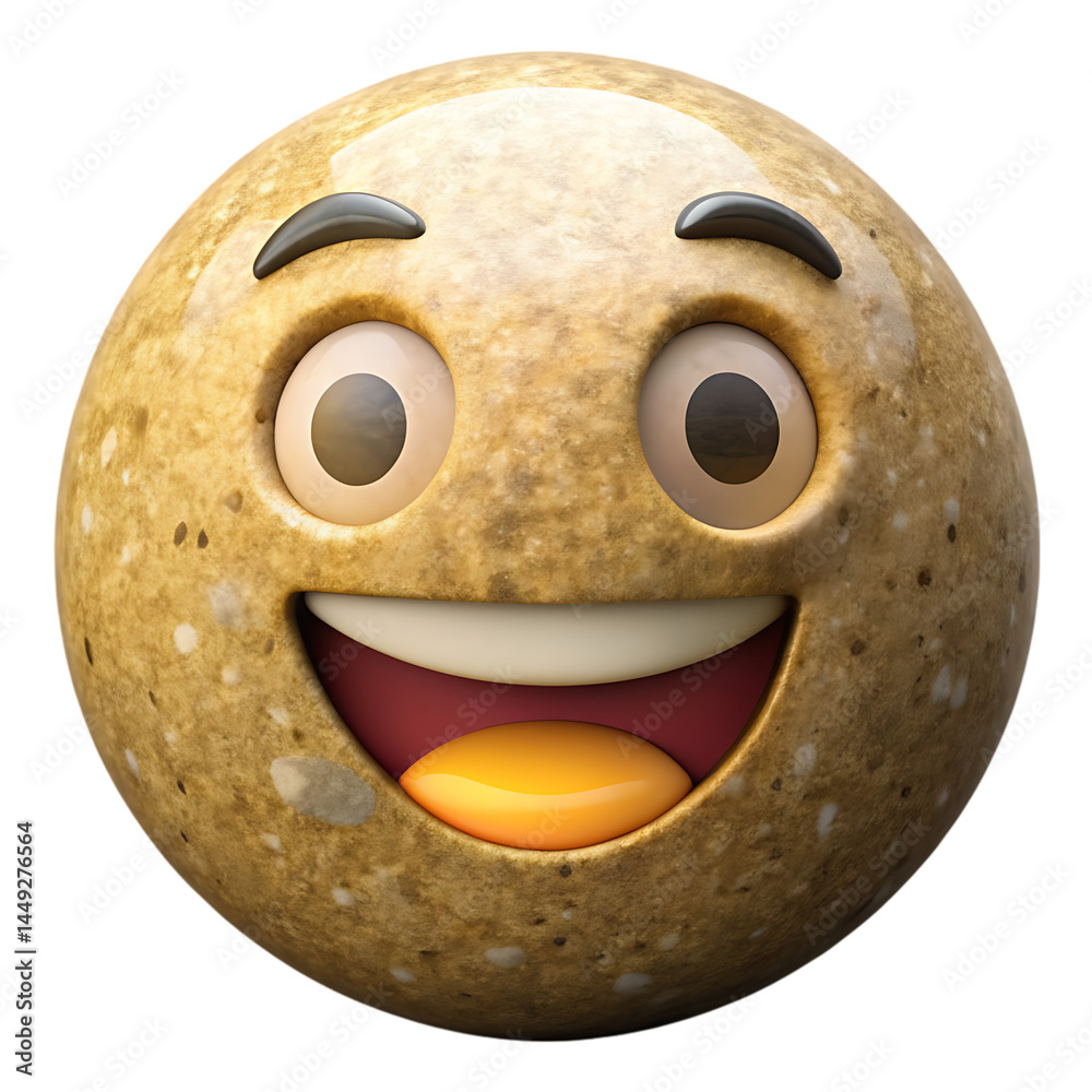 Fototapeta premium Funny Stone Emoticon: 3D Rendered Happy Face