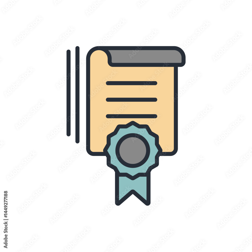 certificate icon collection .design style with background certificate icon collection .design style with background