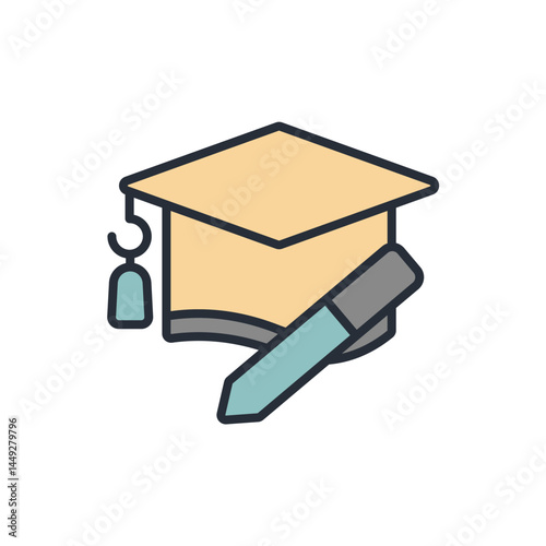 education icon collection .design style with background