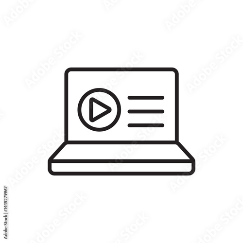 video tutorial icon collection .design style with background