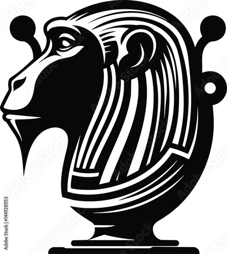 Hapi Baboon Head Jar Silhouette