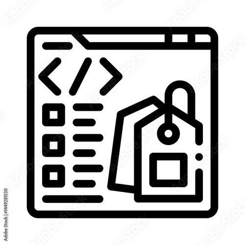 title tag line icon