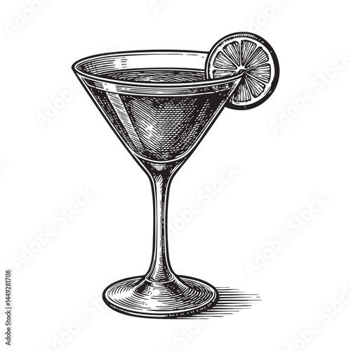 Cosmopolitan woodcut engraving vector illustration