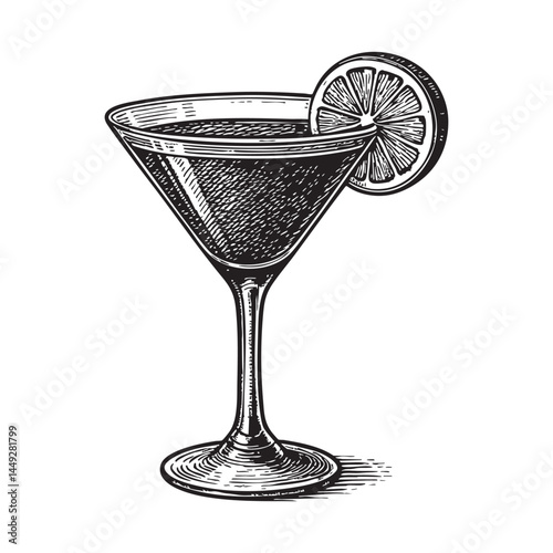 Cosmopolitan woodcut engraving vector illustration