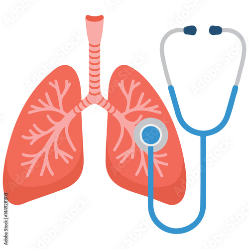 Lungs health diagnostic concept vector art isolated on white background