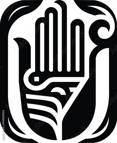 Hieroglyphic hand silhouette