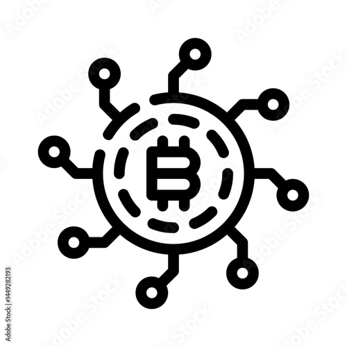 digital currency line icon