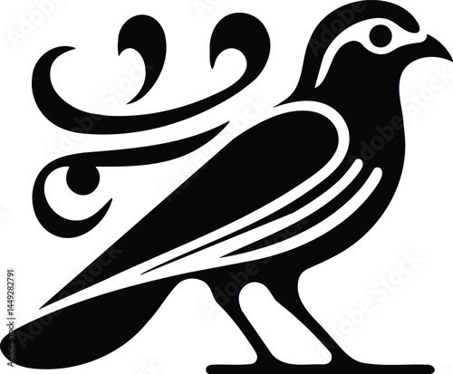 Hieroglyph Silhouette Quail Chick