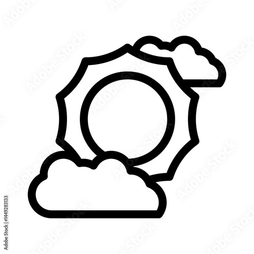 partly cloudy line icon