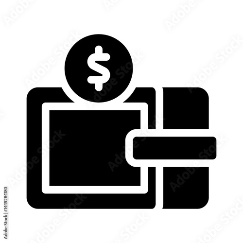 digital wallet glyph icon