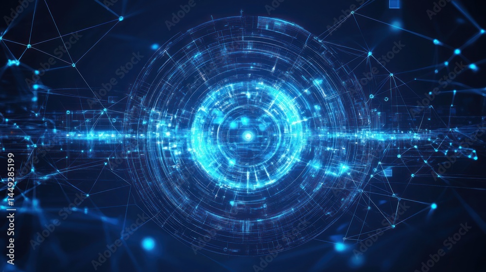 Obraz premium Futuristic digital sphere network