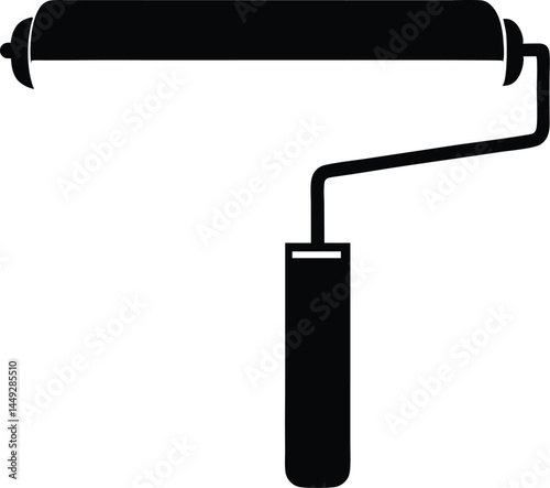 Paint roller icon, Long paint roller silhouette vector