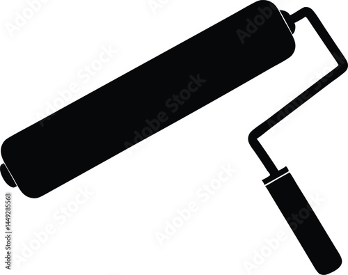 Paint roller icon, Long paint roller silhouette vector