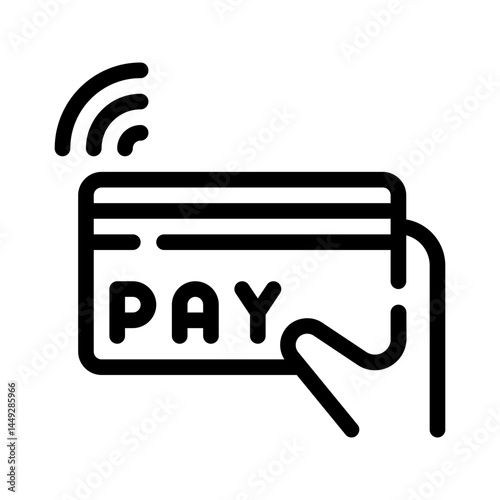 contactless payment line icon