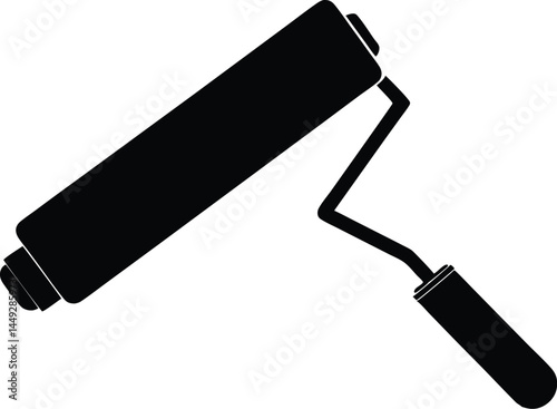Paint roller icon, Long paint roller silhouette vector