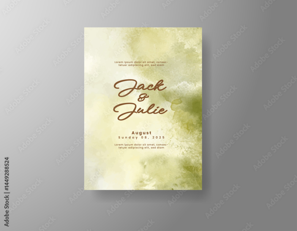 Wedding invitation with abstract splash watercolor Wedding invitation with abstract splash watercolor
