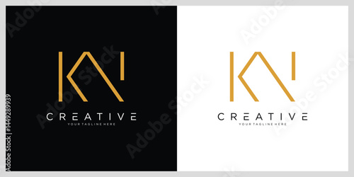 Initial KN or NK Logo Design Vector Template