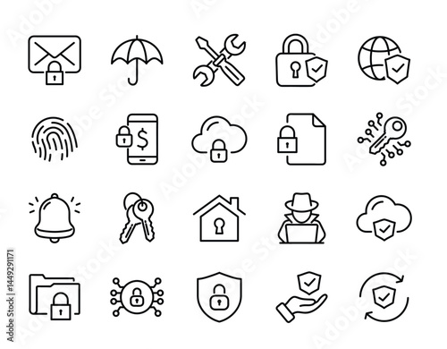 Security icons showcase protected resources