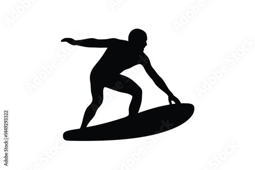 Silhouette of a person surfing on a wave