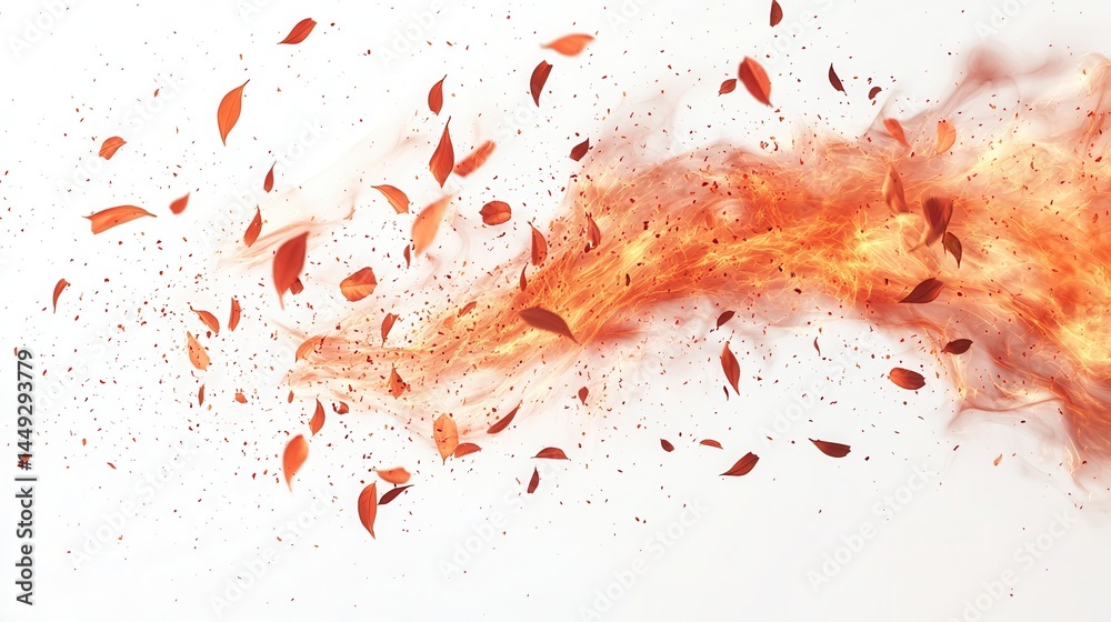 Fototapeta premium Abstract fiery explosion of autumn leaves